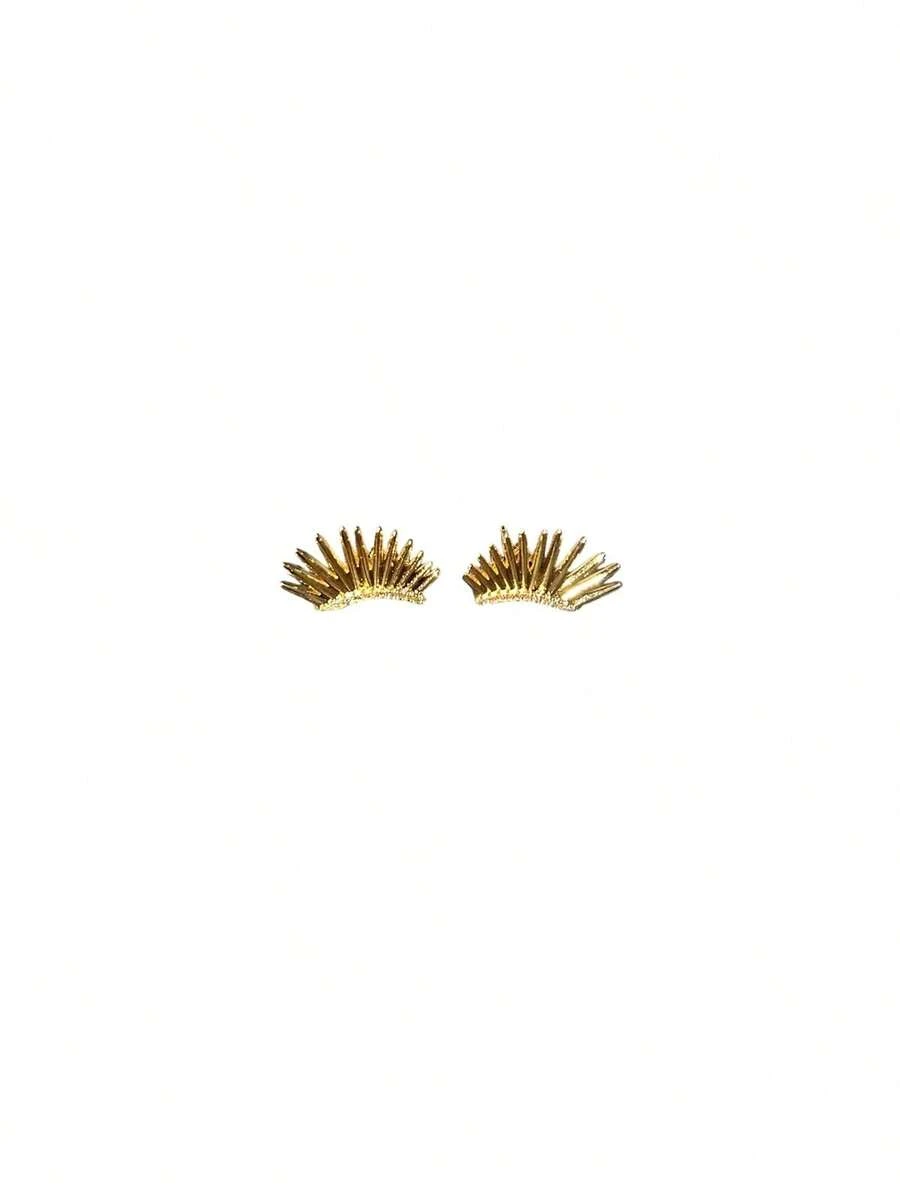 Women Stud Earrings - 金色 - 查看 1
