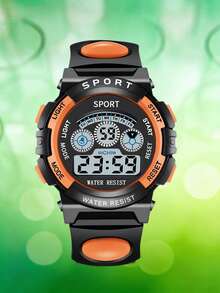 防震青年数字手表，带闹钟、日历、计时码表多功能