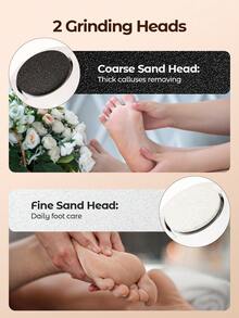 1PC New Electric Foot Grinder For Removing Dead Skin, Charge,Calluses, And Feet. Household Exfoliation And Foot Grinding M - White - View 4