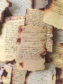 1 Pack Of 30pcs Asymmetrical Vintage Burnt Edge Handwritten English Letter, Music Score, Ticket, Scrapbooking Decoration Material - Multicolor - View 2