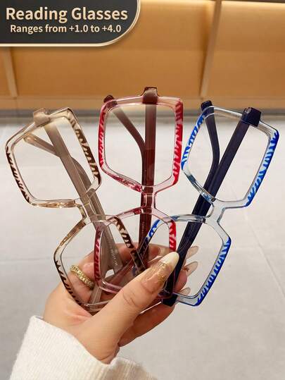 LiMiaoMiao 1 pieza Gafas de lectura cuadradas vintage unisex, lentes transparentes, gafas de computadora/lectura, aumento de +1.0 a +4.0
