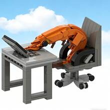 MOC Funny Shrimp Assembly Set - Creative Animal Model Kit For Children 6+, Humorous Shrimp Building Set, ABS Plastic, Unique Desktop Decor Gift, Imaginative Design, Functional Art, Creative Play - Animal Building Blocks - View 8