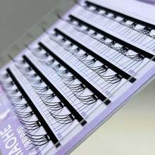 Gene false verticale MIXIAOHE pentru fete – 48 de grupuri individuale, autoadezive, tip C-Curl, stil realist natural coreean și japonez, separate și gata de cameră, gene false secționale, nu necesită lipici, potrivite pentru începători, cu pensete incluse, instrumente de machiaj și cosmetice pentru femei, modă coreeană, cosplay anime - C - Vizualizare 6