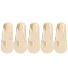 chuanwa（2） 5 Pairs Women's Breathable Silicone Non-Slip Solid Color Boat Socks, Comfortable High Quality Invisible Socks, Ultra-Thin Soft Breathable - Multicolor - View 11
