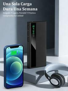 Power Bank Batería Portátil 20000mah Con luz LED,Carga rápida incorporados Pantalla LED digital cargador portátil, - Multicolor - Ver 8