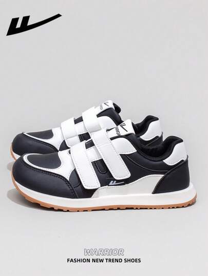  1双 WARRIOR 女士厚底系带软底休闲鞋，低帮户外平底鞋，圆头低跟防滑纯色优雅软底徒步鞋，适合学生、毕业照、平底鞋、低帮皮质运动滑板鞋