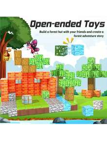 Baldosas magnéticas - Juego de construcción magnético para niños, juguete sensorial STEM, regalo de Navidad para niños y niñas, tema de plantas, con bolsa de regalo de Navidad, baldosas magnéticas, piezas magnéticas, bloques de construcción magnéticos, juguetes para niños - Multicolor - Ver 6