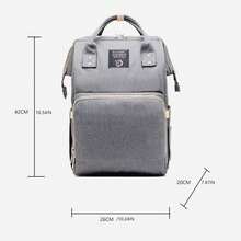 1pc New Fashion Mommy Travel Bag, Large Capacity Lightweight Casual Backpack For Mothers - Grey - View 7