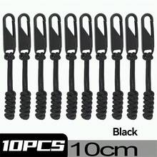 10PCS Heavy-Duty Black Zipper Pulls With Extender Bars & Detachable Loop - Compatible For Luggage, Jackets, Backpacks, Boots, Wallets