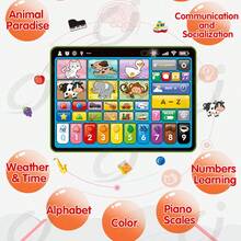 Tableta de Juguete Interactiva para Bebés, Aprendizaje Temprano con Lectura por Puntos, Multifunción en Inglés, Español y Francés - Verde - Ver 4