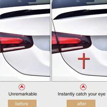 1pc 3D Metal Cross Car Sticker, Suitable For Rear Decoration, Scratch Protection, 3D Cross Car Decal - Durable Metal Tail Identification Decoration, Applicable To Cars, Motorcycles And Electric Vehicles - Universal Size Rear Tail Identification Sticker, Enhancing Visibility And Style, Vehicle Personalization, Smooth Metal Surface / 1pc Chrome Plating Decal Sticker, Zinc Alloy - Suitable For Cars, Motorcycles, SUVs, Refrigerators, Laptops - Fit For All Vehicle Types, Refrigerator Decoration | Polished Cross Design | Shiny Surface - A - View 4
