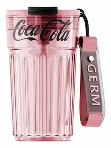 TendenciaCoca-Cola Vaso con popote 450ml, plástico Tritan reutilizable, con tapa y correa de mano portátil,apertura estilo lata de bebida, transparente, RosaCalidad premium - Rosa - Ver 2