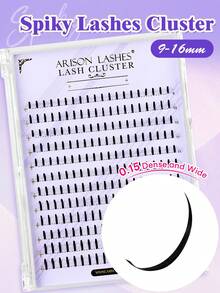 ARISON Wispy Lashes 240PCS Spiky False Eyelashes Wispy Eyelashes For Christmas MIX9-16mm Cat Eye Look Makeup Tools - Black - View 1