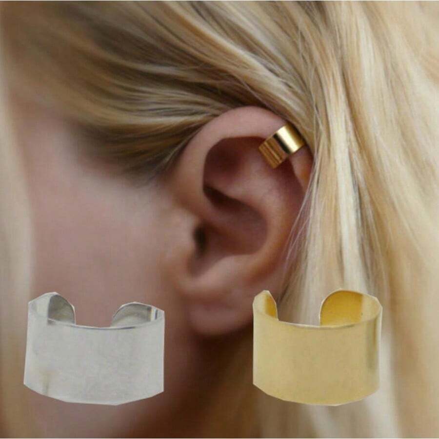 Pendientes Clips para Orejas No Perforadas Accesorios para Mujeres - Dorado - Ver 1
