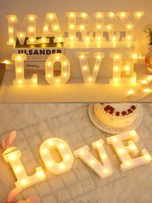 1pc 16cm/6.3inch Creative White Luminous Alphanumeric Night Light,Battery Powered LED Letter Light, Suitable For Bedroom Decor, Wedding Decor, Party Decor, Birthday Decor, Mother's Day Desktop Decoration Light,Valentine's Day Proposal Decoration Lights - White - View 3
