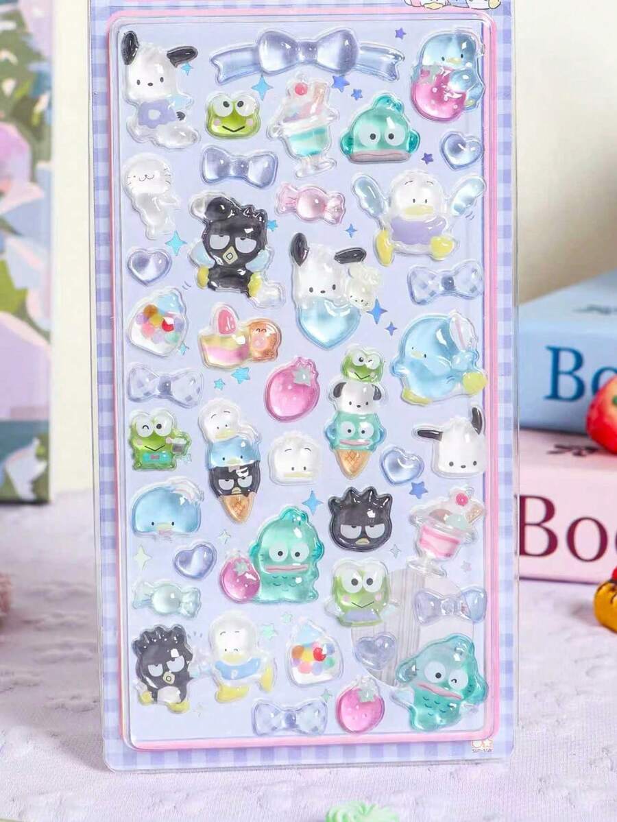 1pc Cartoon 3D Crystal Sticker, Cute Japanese Cartoon Style, Phone Case Sticker, Handmade Sticker, Decorative Sticker, Desktop Decor Sticker (Some Styles May Have Color Differences, Random Delivery) - Multicolor - View 1