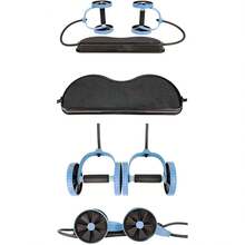 Pull Rope Abdominal Muscle Wheel - Strengthen, Stretch, And Tone Your Abs, Core, Arms, Back, And Shoulders - Blue - View 4