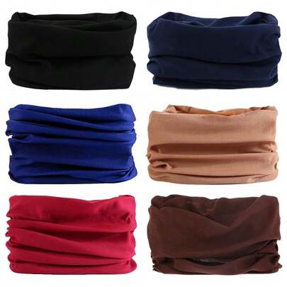 Venswell Neck Gaiter Face Mask Men Women,Seamless Bandana Rave Face Cover Scarf Mask,Balaclava,Headband, Head Wrap,Headwear,A-WomenSolid2