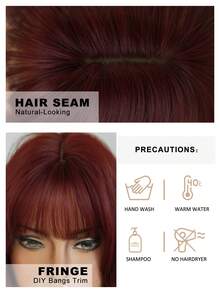 AKAKO 这款女士短款波浪卷发红色假发，12英寸，带齐刘海，采用全机织柔软耐热合成纤维制成，色彩鲜艳，适合日常佩戴、节日、音乐节、角色扮演等场合，是派对配饰的理想之选，更可打造前卫的Y2K和哥特街头风格。 - 紅色 - 查看 6