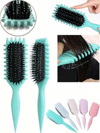 冬季卷发定型梳 - 防静电尼龙造型梳，打造自然卷发造型，减少毛躁和断裂，男女皆宜