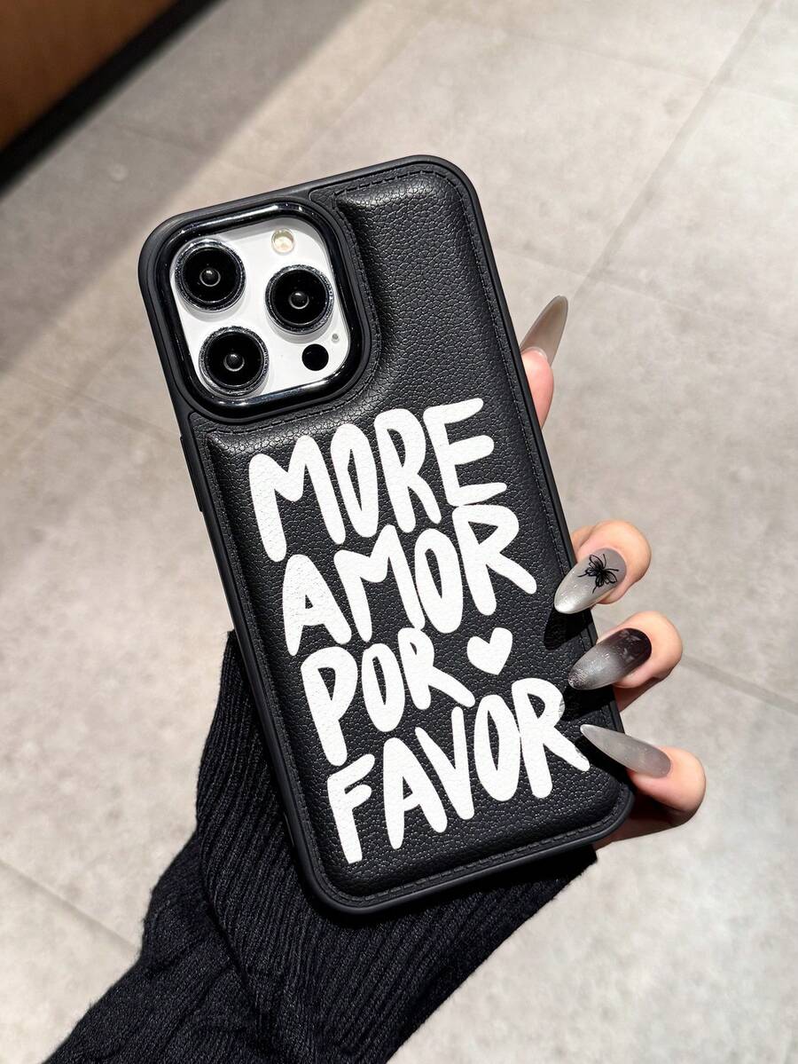 1pc New Padded Anti-Scratch Leather Texture Phone Protective Case, Compatible With Iphone 15 Pro Max, 14 Plus, 13 Pro Max, 12, 11, 7G, 7P, IX, XR, XS Max, 17 Pro, Air With Camera Lens Protrusion And Anti-Drop Protection - Black - View 1