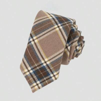 1pc Men's Fashion Striped Plaid Business Tie, Versatile