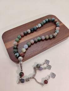 天然玛瑙念珠/天然火玛瑙念珠，适用于伊斯兰祈祷和节日庆典。采用天然石材制成，男女皆宜。 - 瑪瑙 - 查看 12
