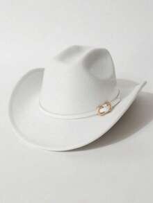 1顶经典高品质羊毛毡牛仔帽，侧面透气孔，适合西部主题活动、音乐节、派对、日常佩戴，时尚百搭。 - 禮帽 - 查看 6