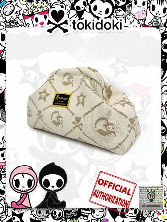  [TOKIDOKI] Kuvertväska med tecknat IP-mönster, fest- och kvällsväska, förvaringsväska för daglig kosmetika, vikbar och bärbar dragkedja, lämplig som present till vänner, högtidspresent, festaccessoar