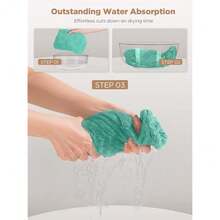 Microfiber Towel, Turbans For Wet Hair, Drying Wrap Towels For Curly Hair  Towel Wrap For -Purple,Green,Grey-Pack Of 3,Purple,Green - Green - 查看 6