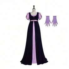 Stage Performance Kate Cosplay Costume Kate Dress Medieval Regency Dress Ball Gown Purple And Black - Màu tím - Xem 15