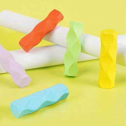 5pcs/Pack Hexagonal Colored Pencil Erasers, Bulk Art Erasers Suitable For Drawing, Sketching And Office Use