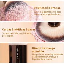 Brochas para Maquillaje Profesional, 7 PCS Brocha de Maquillaje de Doble Punta Kit de Aluminio Perfecto para Regalo Brochas de Maquillaje de Lujo (Marrón) - 1 - Ver 3