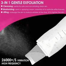 Face Scrubber, Skin Spatula, Facial Silicone Pore Cleaner | 3 Modes Wireless, Deep Cleansing & Exfoliating, Blackhead & Whitehead Remover | Lifts Tightens Skin, Reduces Fine Lines, Boosts Absorption For Skincare | Rechargeable, 2H Charge For 35+ Days Use, 500mAh Battery | Waterproof, Stainless Steel Spatula & Silicone Brush, Gentle For All Skin Types | At-Home Facial Tool, Auto-Off, Skin Care Gift For Women, White - 白色 - 查看 8