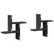 Larryhot Estantes de pared 2 uds madera ingeniería negro 38x12x38 cm, Fácil de montar, elegante y hermoso, y conveniente para almacenar artículos, es una opción ideal para el almacenamiento y la decoración del hogar. - Negro - Ver 5