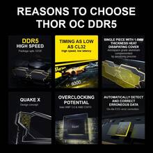 Lexar 32GB (16G*2) DDR5 6000 Desktop RAM Kit CL36 Gaming Heatsink Thor Design For Esports FPS MOBA PC DIY Multitasking Upgrade - Black - View 4