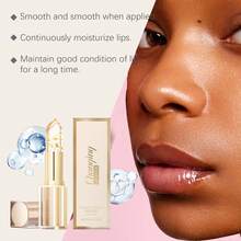 Transferproof Color Changing Lipstick, Long Lasting 24H Moisturizing Glossy Lip Gloss, Gold Crystal PH Lipstick That Changes Color, Clear To Pink, Women's Gift For Holiday & Birthday (1pc) - GTL-A - Xem 4