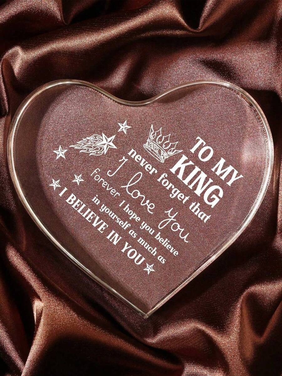 Gift For Boyfriend, Valentine's Day Gift - Men's Heart-Shaped Acrylic Building Blocks - Boyfriend Birthday Gift, Black Gift Box With Lid And Bow, Anniversary Gift - Multicolor - View 1