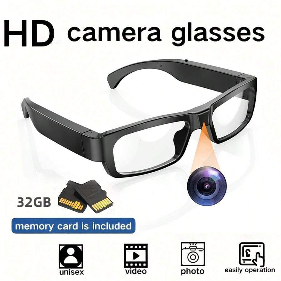 Portable Smart Camera Glasses, 1080P HD Video Recording, Suitable For Outdoor Sports Such As Cycling, Motorcycling, Fishing, And Convertible Sports Cars; Ideal For Lectures, Classrooms, Offices, Business Meetings, And Personal Security. - 1 cái - Xem 1