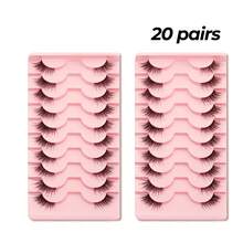 10 Pairs Separate Half-Eye False Eyelashes, 3D Faux Mink Natural & Thick Eyelashes Extending Outward, Suitable For Girls Parties And Galas - Black - View 6