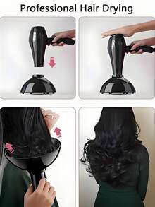 Heat-Resistant Comb - No Electricity Required, Equipped With A Curling Iron, Ergonomic Handle - High-Temperature Resistant Material - Compatible With Hair Dryers - Suitable For Curly/Wavy Hair - Portable Styling Tool - Black, Compact Design, Sturdy Accessories, For Home Hairdressers
