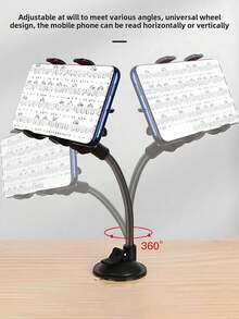 1pc Guitar Shaped Phone Holder, Detachable Suction Cup Phone Stand Suitable For Acoustic Guitar, Electric Guitar, Classical Guitar, Ideal For Talent Show Props, Guitar Lovers, Valentine's Day And Ramadan Gifts - Multicolor - View 2