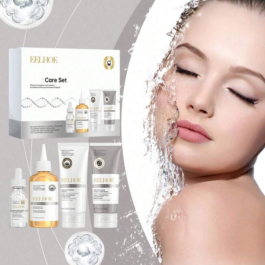 EELHOE 4-Piece Set (Cleanser, Toner, Serum, Cream) - Brightening Support -Moisturizing Oil Control Routine With Gentle Nourishing Repair, Suitable For All Skin Tones & All Light Beige Types,Christmas Gifts - 1 bộ - Xem 1