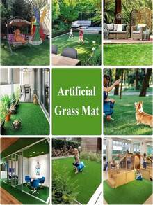 1pc 19.7x197 Inch High Quality Artificial Grass, Plastic Material, Outdoor Artificial Carpet, Realistic Indoor/Outdoor Grass Mat, Suitable For Outdoor Garden, Yard, Balcony Decoration, Beach And Swimming Scenes. [Can Be Cut Freely] - Green - View 6