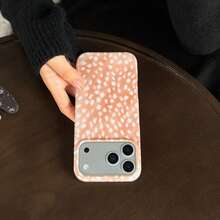 Funda de teléfono con estampado de ciervos de doble capa y cobertura completa, compatible con Apple 17 Pro Max, 16 Pro Max, 15 Pro, 14, 13, linda y elegante para chicas - Camel - Ver 5