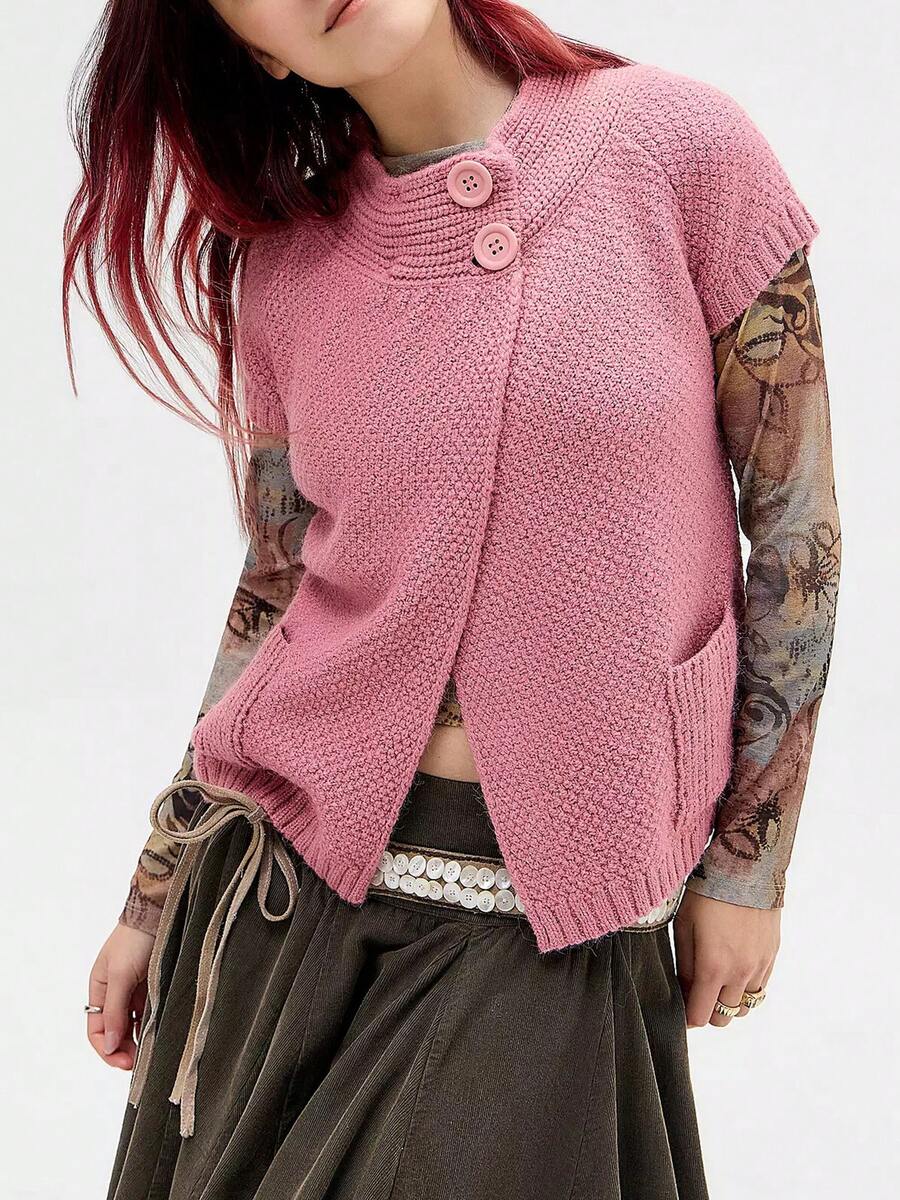 Womens Spring Summer Short Sleeve Cardigan Sweaters  Crew Neck Button Down Ribbed Knit Outwear Y2k Clothes