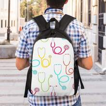 1 Medical Backpack With Stethoscope Holder - Heavy Duty Zipper Closure, Stethoscope Storage, Nurse School, Hospital, Travel Medical Student Backpack - Compatible With Stethoscopes - Suitable For Nurses, Doctors, Healthcare Professionals - Machine Washable Backpack, Suitable For Teenagers - 混合 - 查看 4