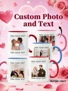Customized Photo & Text Mug, Personalized Coffee Cup. Can Print Your Own Photos Or Text. Can Print Valentine's Day/Mother's Day Blessings; Also An Ideal Wedding Anniversary Gift For Couples And Loved Ones. - Multicolor - View 8
