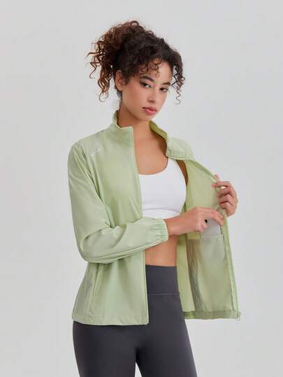 Summer Ice Silk Sunscreen Clothing For Women, Breathable UV Protection Skin Jacket, Outdoor Sports Quick Dry Fashionable Printed Versatile Windbreaker