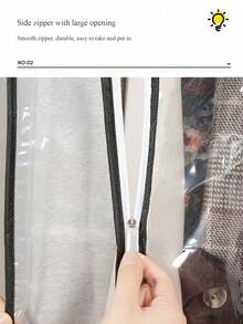 Full Coverage Breathable Garment Bag, Dress Cover, Dust Proof Bag For Clothes, Coats, Suits, Wardrobe Storage - Clear - View 4